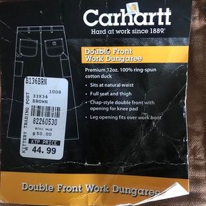 Carhartt double front work dungaree 33x34